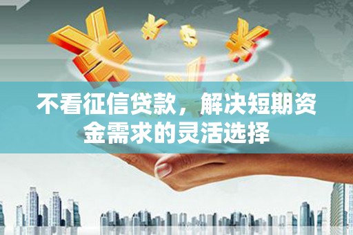 皇姑不看征信贷款，解决短期资金需求的灵活选择