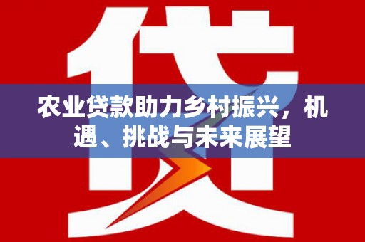乐清农业贷款助力乡村振兴，机遇、挑战与未来展望