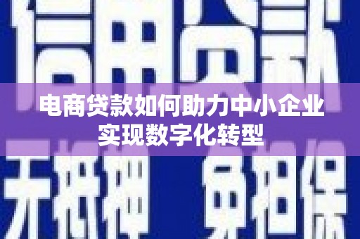 康马电商贷款如何助力中小企业实现数字化转型