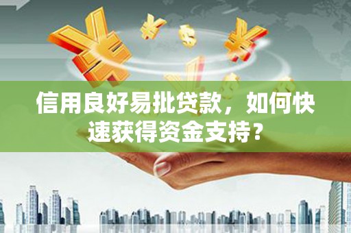 长白信用良好易批贷款，如何快速获得资金支持？