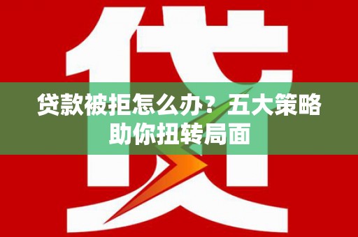 定陶贷款被拒怎么办？五大策略助你扭转局面