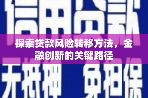 横山探索贷款风险转移方法，金融创新的关键路径