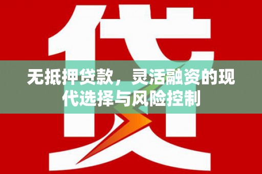 皋兰无抵押贷款，灵活融资的现代选择与风险控制