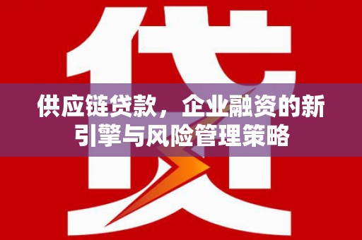 达州供应链贷款，企业融资的新引擎与风险管理策略